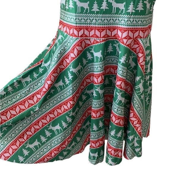 Christmas Holiday Dress‎ Ugly Sweater party Sleeveless Stretch size large - Picture 4 of 12